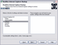 BackRex Internet Explorer Backup screenshot